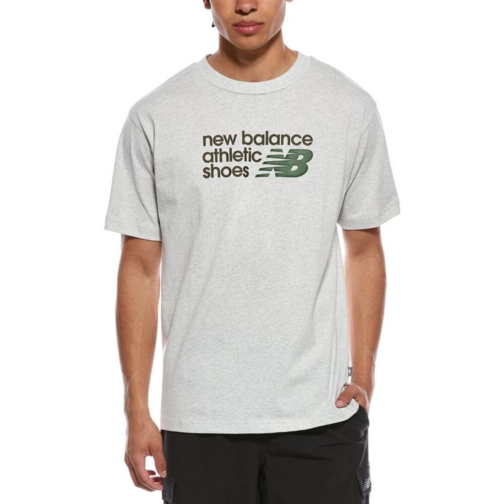 New Balance Mens  Athletics Premium Relaxed Chest Logo T-Shirt, Multicolor